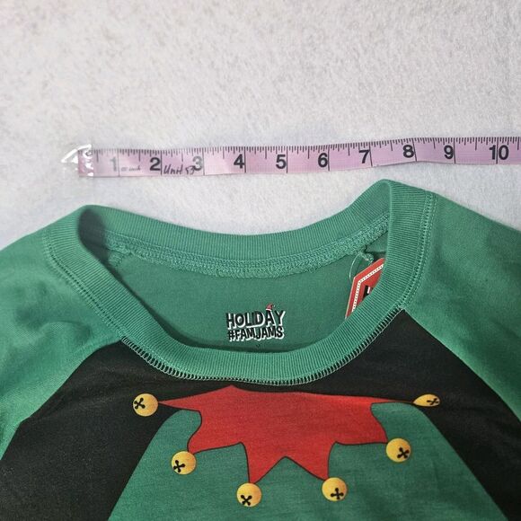 HOLIDAY FAM JAM Sz M #sELFie Tshirt White Elephant Ugly Sweater Green - Picture 5 of 6